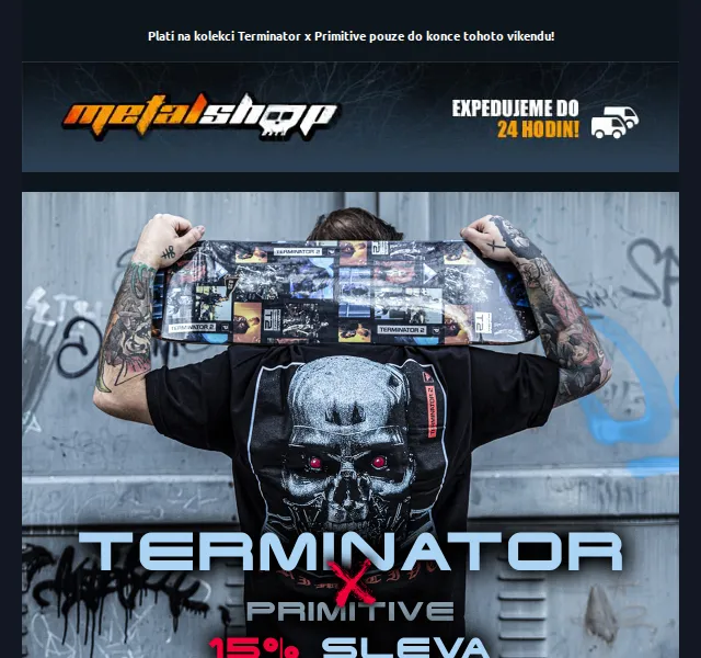 METALSHOP: 15% sleva na kolekci Terminator x Primitive – červen 2026 | Nuslet.cz