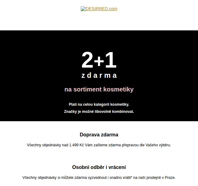 DESIRRED: 2+1 zdarma na kosmetiku – červen 2026 | Nuslet.cz