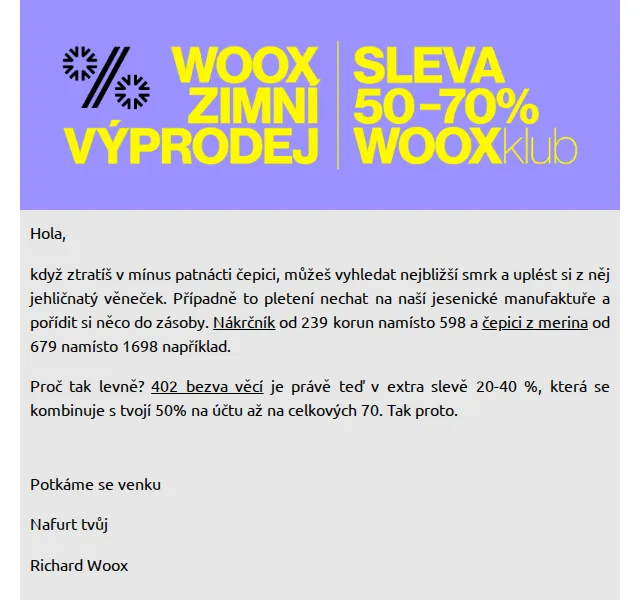 Richard Woox: Čepice a nákrčníky od 239 Kč – červenec 2026 | Nuslet.cz