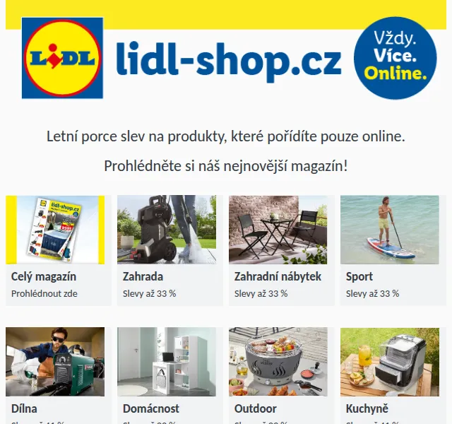 Lidl: letní slevy až 41 % – srpen 2026 | Nuslet.cz