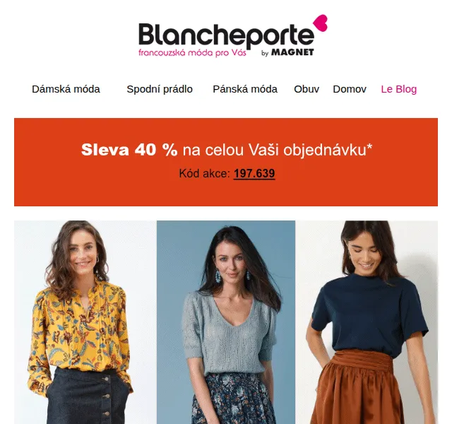 Blancheporte: Dámské sukně se slevou 40 % – červenec 2026 | Nuslet.cz