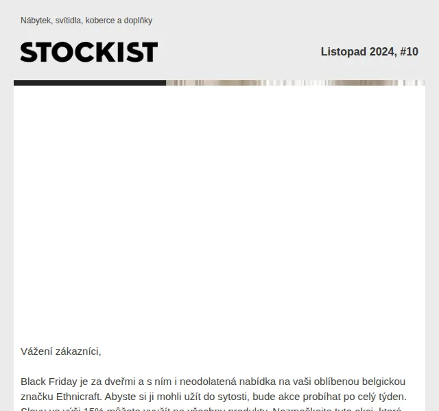 Stockist.cz: Ethnicraft sleva 15 % na vše – červenec 2026 | Nuslet.cz