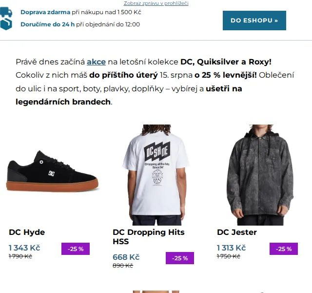 SNOWBOARD ZEZULA: DC, Quiksilver, Roxy -25 % – červenec 2026 | Nuslet.cz