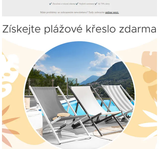 Beliani: Plážové lehátko zdarma k nákupu nad 5 500 Kč – červenec 2026 | Nuslet.cz