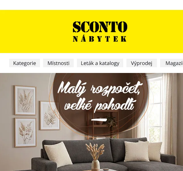 Sconto: Nábytek s malým rozpočtem – červen 2026 | Nuslet