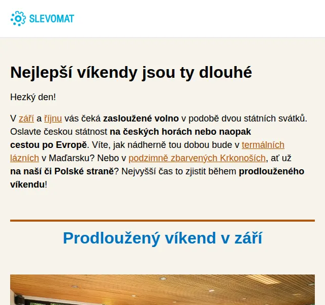 Slevomat: TOP hotely a lázně na podzim – září 2026 | Nuslet.cz