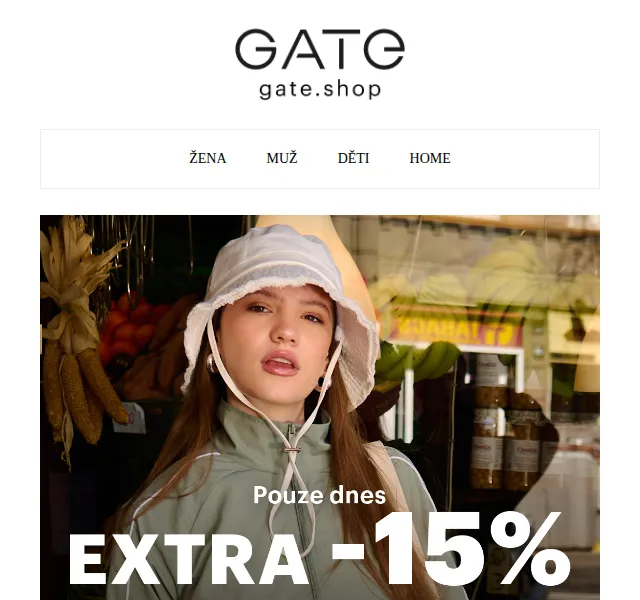 Gate.shop: -15 % na vše – duben 2026 | Nuslet.cz