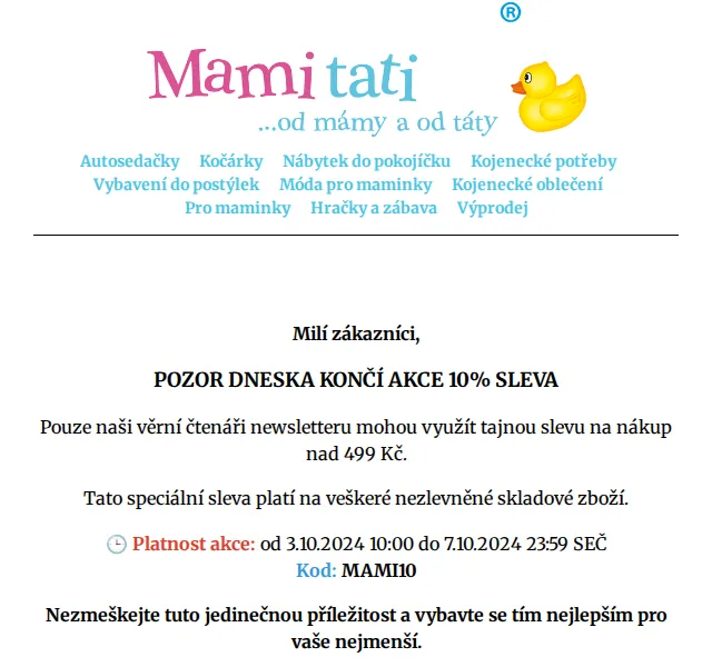 Mamitati.cz: 10% sleva na vše – říjen 2024 | Nuslet.cz