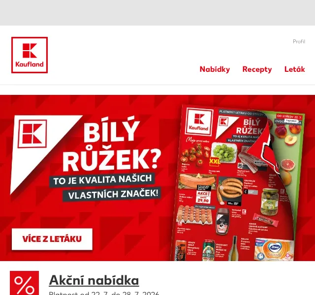 Kaufland: Instant káva -30 %, pivo, zmrzlina – červenec 2026