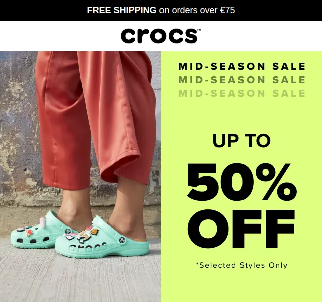 Crocs: Mid-Season Sale slevy až 50 % – červenec 2026 | Nuslet.cz