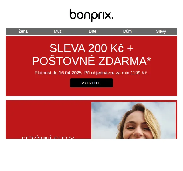 Bonprix: sleva 200 Kč + poštovné zdarma – červenec 2026 | Nuslet.cz