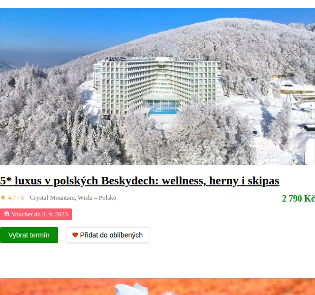 Slevomat: 5* luxus v polských Beskydech od 1 790 Kč – červen 2026 | Nuslet.cz