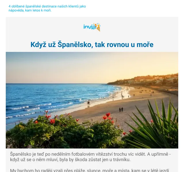 Invia: Španělsko u moře – léto 2026 | Nuslet.cz