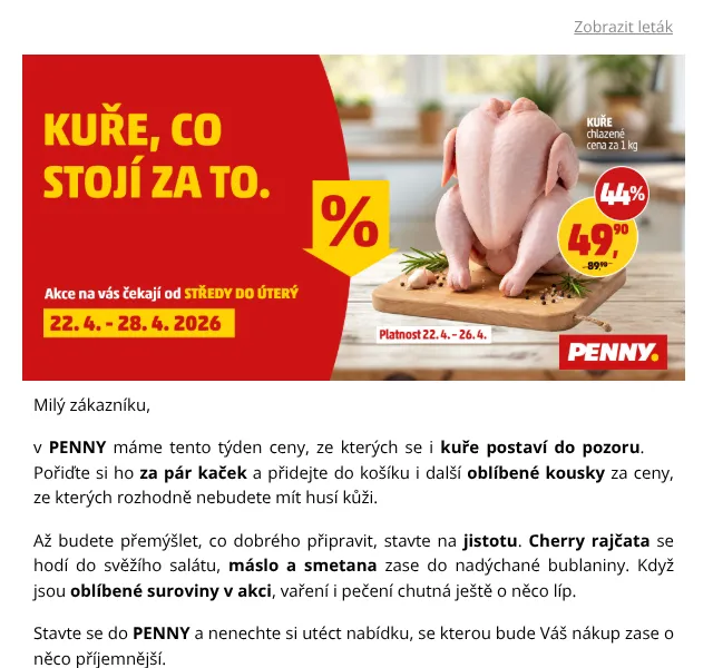 Penny: Slevové letáky – duben 2026 | Nuslet.cz