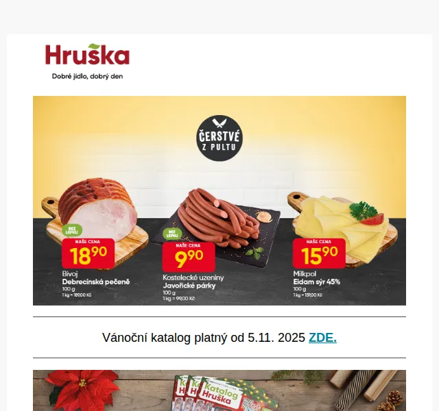 Hruška: Mouka 13,90 Kč a Hera 19,90 Kč – listopad 2025 | Nuslet.cz