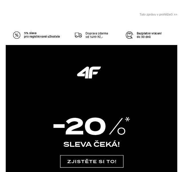 4Fstore.cz: Sleva 20 % na vše – říjen 2026 | Nuslet.cz