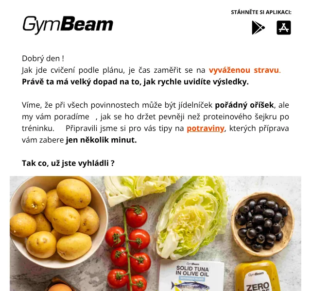 GymBeam: Fit potraviny bez přípravy – srpen 2026