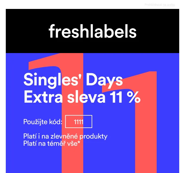 Freshlabels: Singles' Days sleva 11 % – listopad 2022 | Nuslet.cz