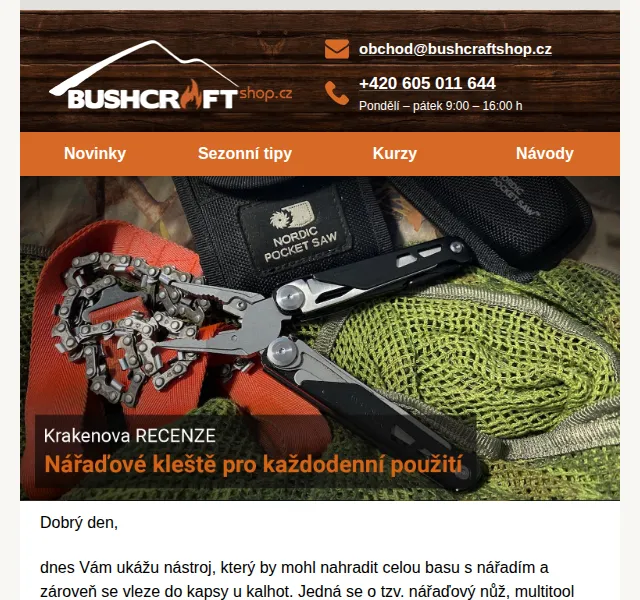 Bushcraftshop: Nordic Pocket Saw Multi-Tool se slevou 10% – červenec 2026 | Nuslet.cz