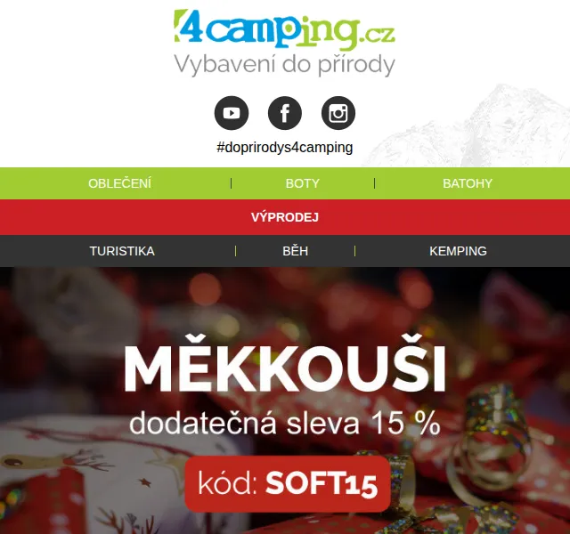 4camping.cz: Měkkouši se slevou 15 % – červenec 2026 | Nuslet.cz