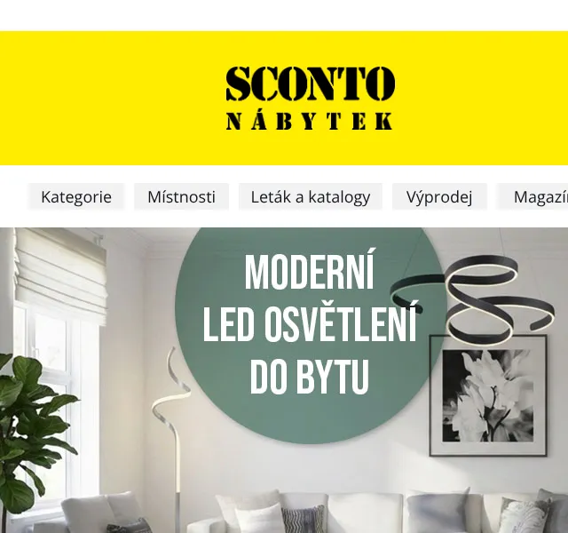 Sconto: Moderní LED osvětlení do bytu – září 2026