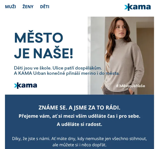 KAMA: slevový kód URBAN5 – 5 % – září 2026
