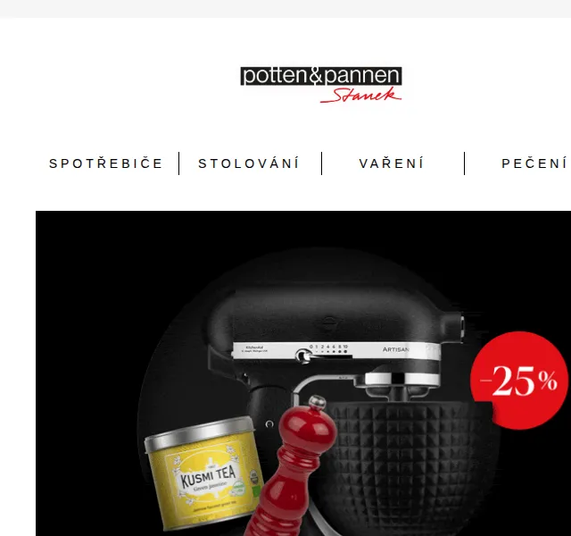 Potten & Pannen - Staněk: sleva 25 % na KitchenAid – duben 2026
