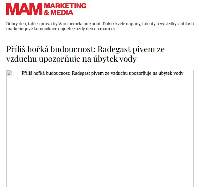 Marketing & Media: Radegast pivo ze vzduchu – červenec 2026 | Nuslet.cz