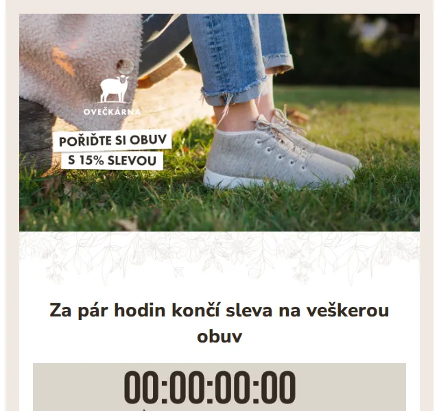Ovečkárna: 15% sleva na obuv – červenec 2026 | Nuslet.cz