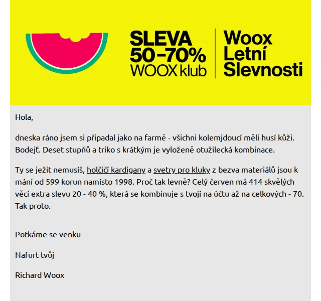 Richard Woox: Kardigany a svetry od 599 Kč – červenec 2026 | Nuslet.cz