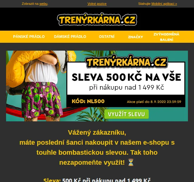 Lukáš z Trenýrkárna.cz: Sleva 500 Kč na prádlo – září 2022 | Nuslet.cz