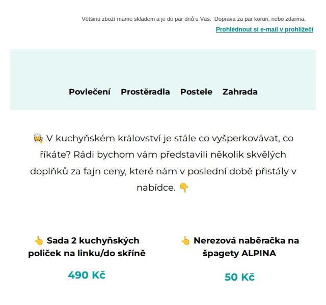 Výprodej povlečení: Kuchyňské doplňky od 49 Kč – červenec 2026 | Nuslet.cz