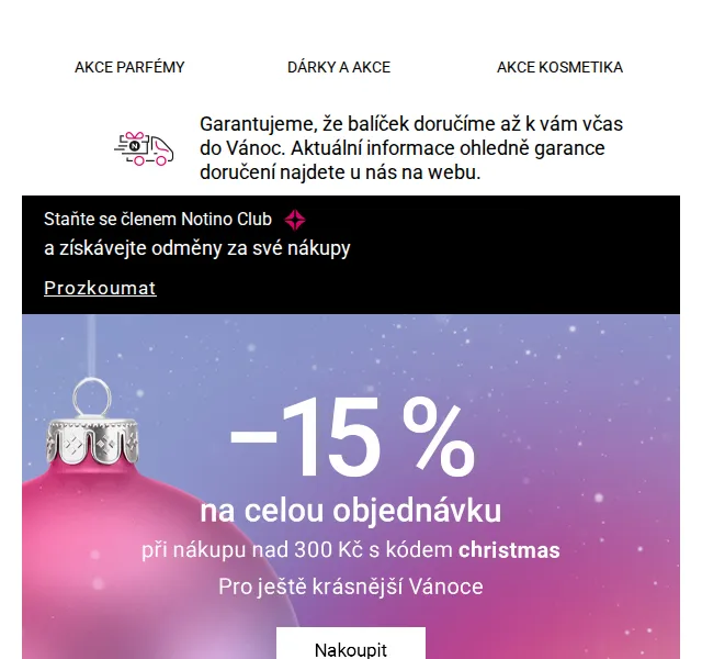 Notino Black Friday: −15 % na parfémy a kosmetiku – duben 2026