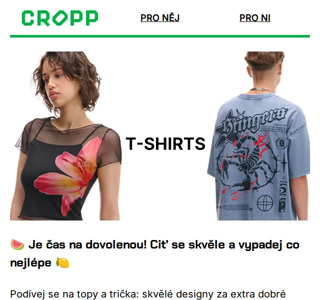 Cropp: letní trička a topy za extra ceny – červenec 2026 | Nuslet.cz