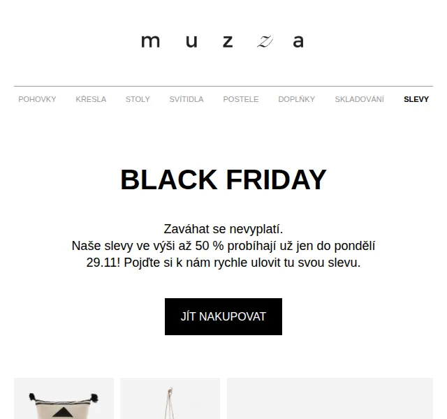 MUZZA: Black Friday až 50 % sleva – červen 2026 | Nuslet.cz