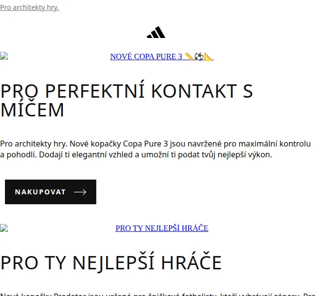 Adidas: Nové kopačky Copa Pure 3 a Predator – červenec 2026 | Nuslet.cz