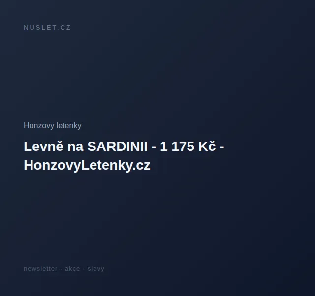 Honzovy letenky: Letenka na Sardinii od 1 175 Kč – červen 2026 | Nuslet.cz