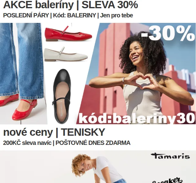 Eliteshoes: Baleríny -30% + extra sleva 200 Kč – červenec 2026 | Nuslet.cz