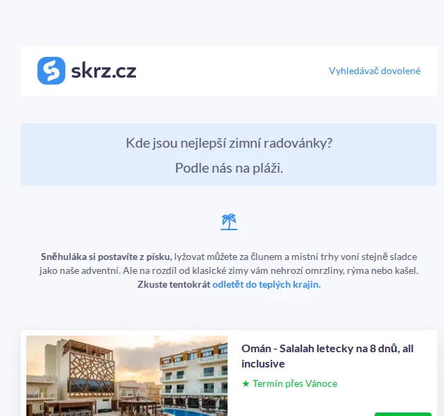 Vánoce na Skrz: Omán se slevou 54 % – červenec 2026 | Nuslet.cz