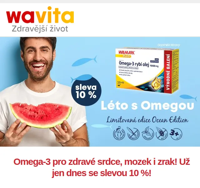 Wavita: Sleva 10 % na Omega-3 rybí olej – srpen 2022 | Nuslet.cz