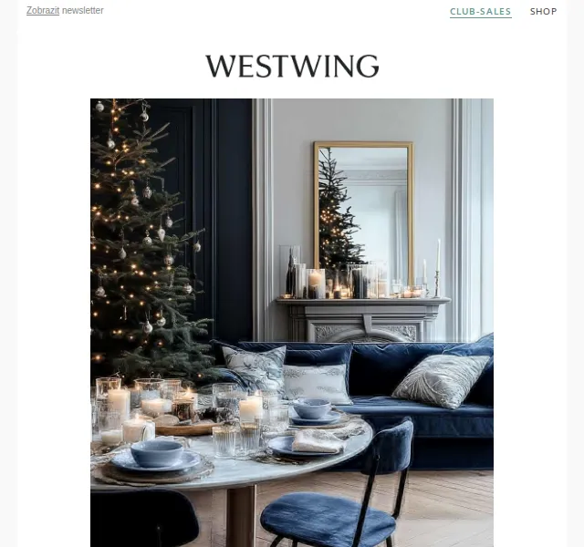 Westwing: BLUE Christmas výprodej – červenec 2026 | Nuslet.cz