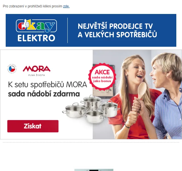 OKAY: Akce MORA spotřebiče od 5 589 Kč – červenec 2026 | Nuslet.cz