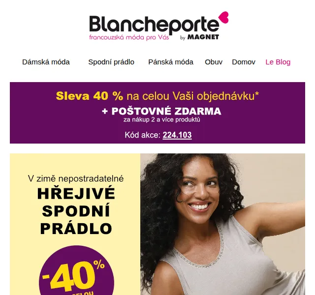 Blancheporte: Termoprádlo Thermoperle se slevou až 42 % – červenec 2026 | Nuslet.cz