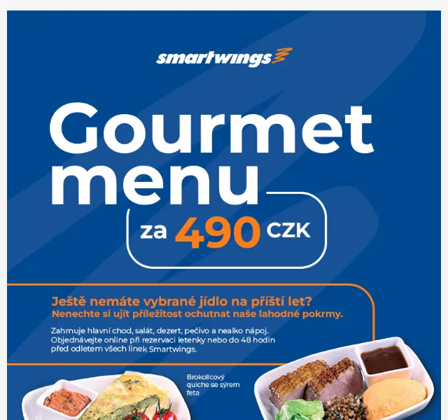 Smartwings: Gourmet menu za 490 Kč – červenec 2026 | Nuslet.cz