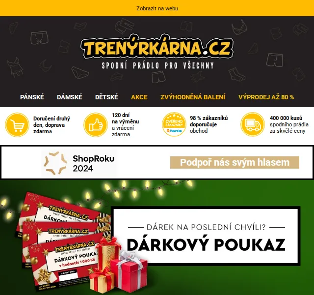 Lukáš z Trenýrkárna.cz: Dárkové poukazy – červenec 2026 | Nuslet.cz