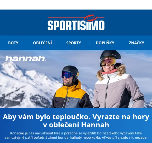 Sportisimo: Zimní oblečení Hannah se slevou až 39 % – červenec 2026 | Nuslet.cz