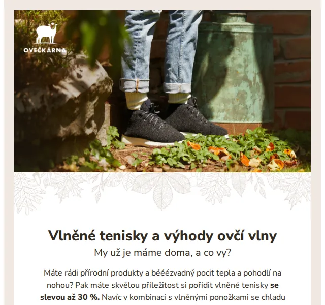Ovečkárna: Vlněné tenisky až 30 % – červenec 2026 | Nuslet.cz