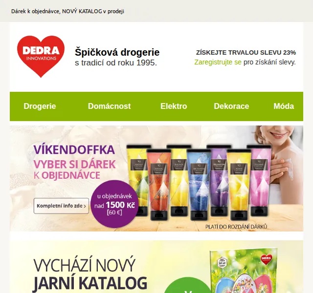 DEDRA INNOVATIONS: Dárek k objednávce a nový katalog – červen 2026 | Nuslet.cz
