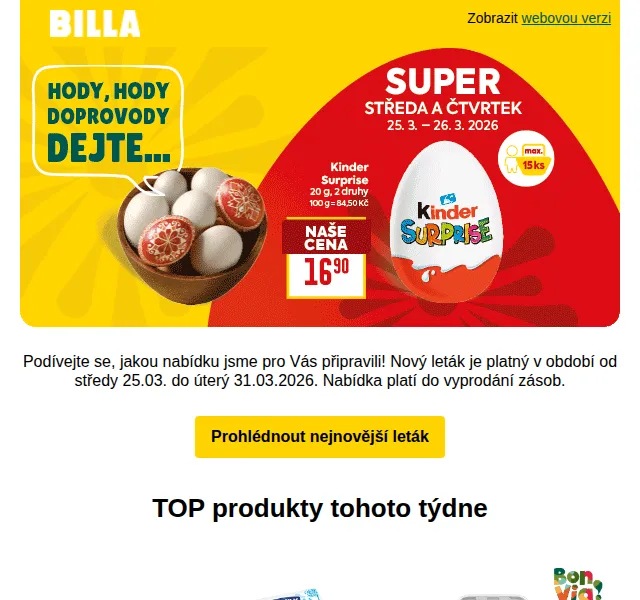 Billa: Velikonoční slevy – březen 2026 | Nuslet.cz