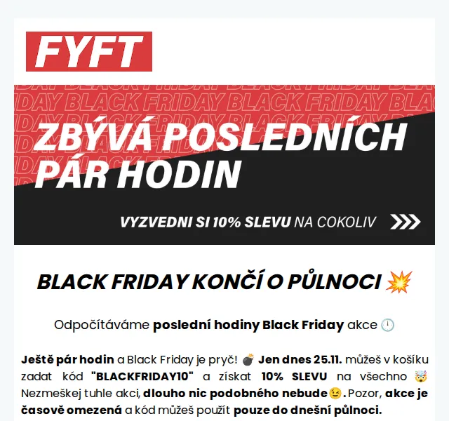 Zuzka | FYFT.cz: 10% sleva Black Friday – červen 2026 | Nuslet.cz